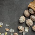 Garlic paste on a black background